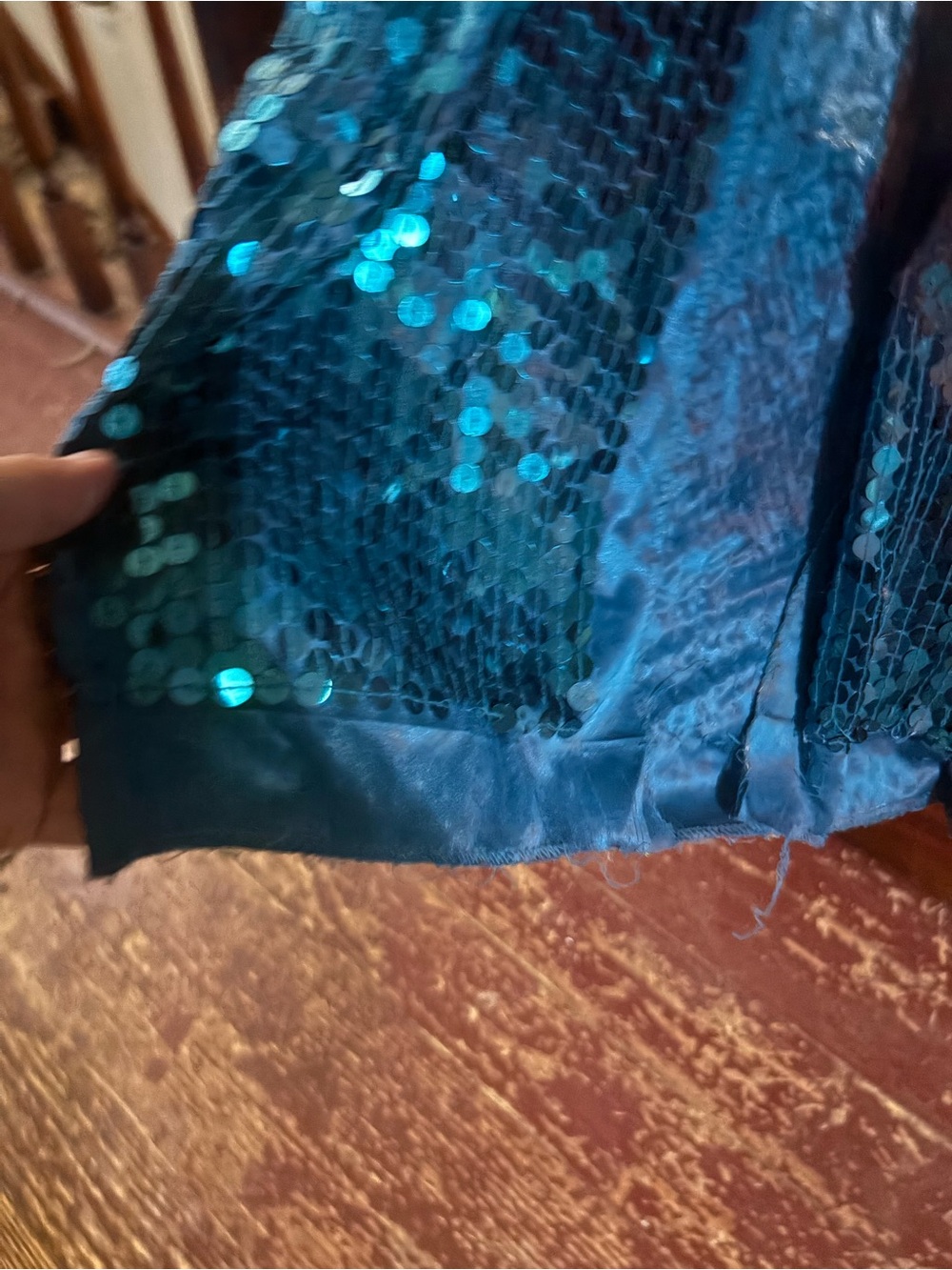 Vintage Adrianna Papell Teal Sequin Maxi Dress - Picture 7 of 10